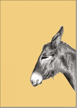 Esel gelb - Postkarte