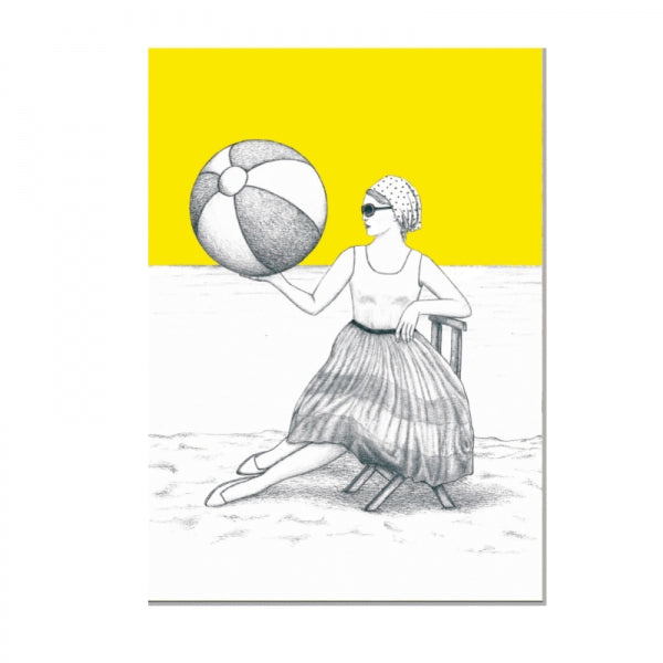 Frau mit Ball - Postkarte