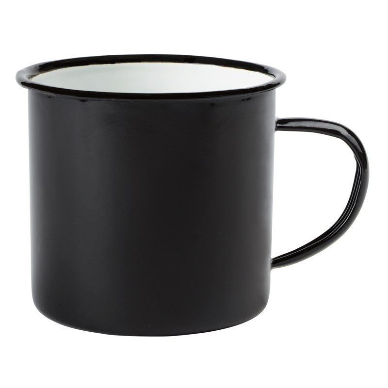 Tasse Emaille - schwarz (8 cm, Ø 0,4 l)