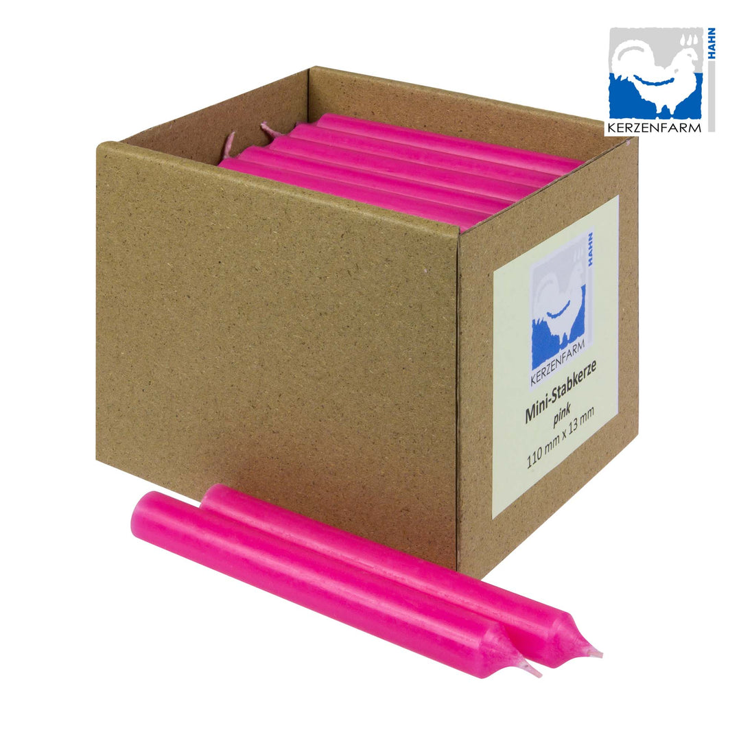 Stabkerze pink (110 x13 mm)