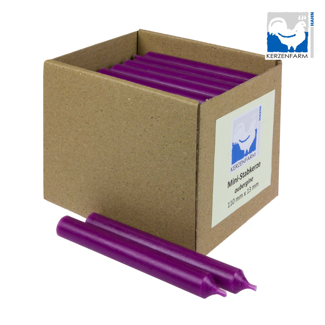 Stabkerze - aubergine (110 x 13 mm)