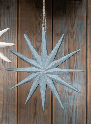 Holzstern – blaugrau (Ø 25 cm)