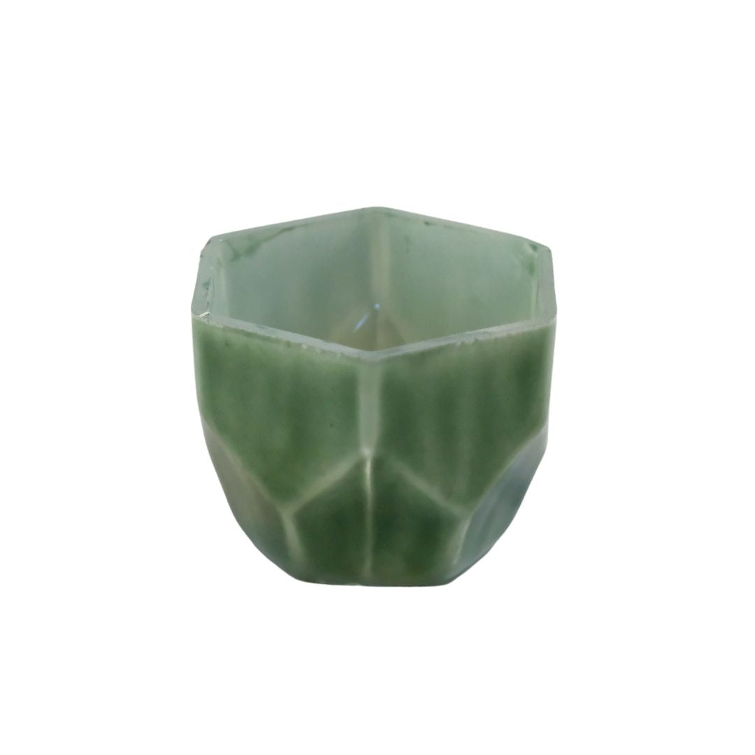 Teelichtbecher Wabe - 6 x 8 cm (dunkelgrün)