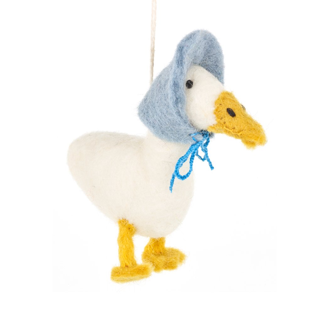 Ente mit Haube aus Filz