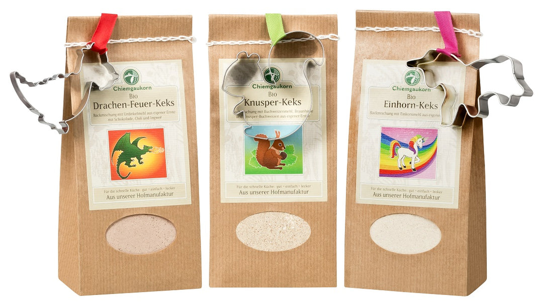 Keks-Probier-Set Drache, Knusperkeks, Einhorn