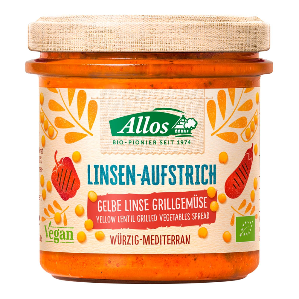 Linsenaufstrich - Gelbe Linse Grillgemüse (140 g)
