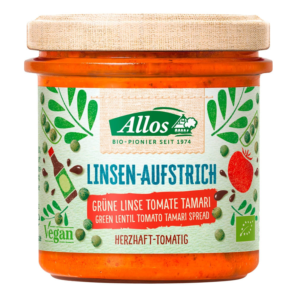 Linsenaufstrich - Grüne Linse Tomate Tamari (140 g)