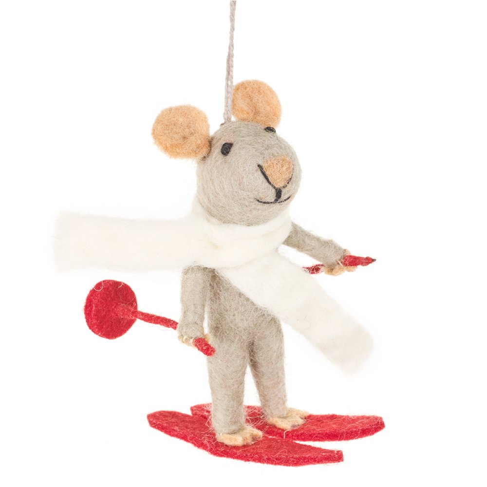 Skifahrer-Maus aus Filz