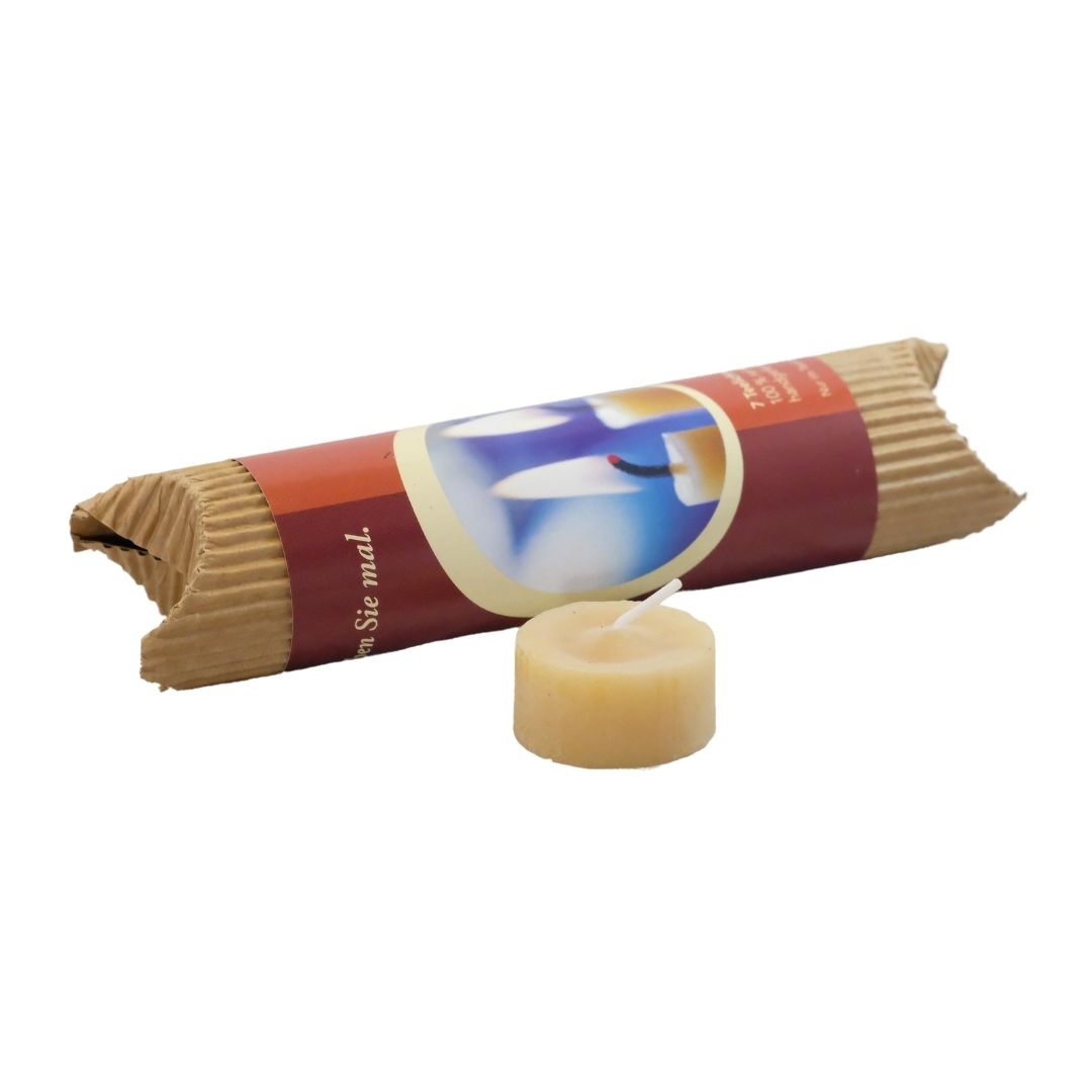 Teelichter aus Bienenwachs - gelb (7 Stück)