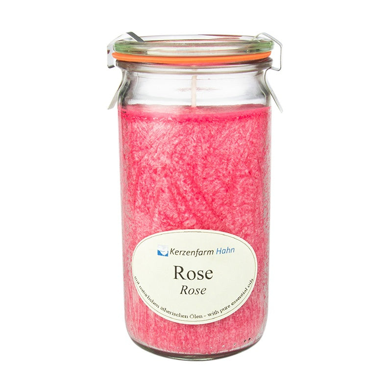 Stearinkerze im XL Weckglas - Rose