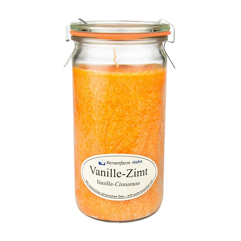 Stearinkerze im XL Weckglas - Vanille-Zimt