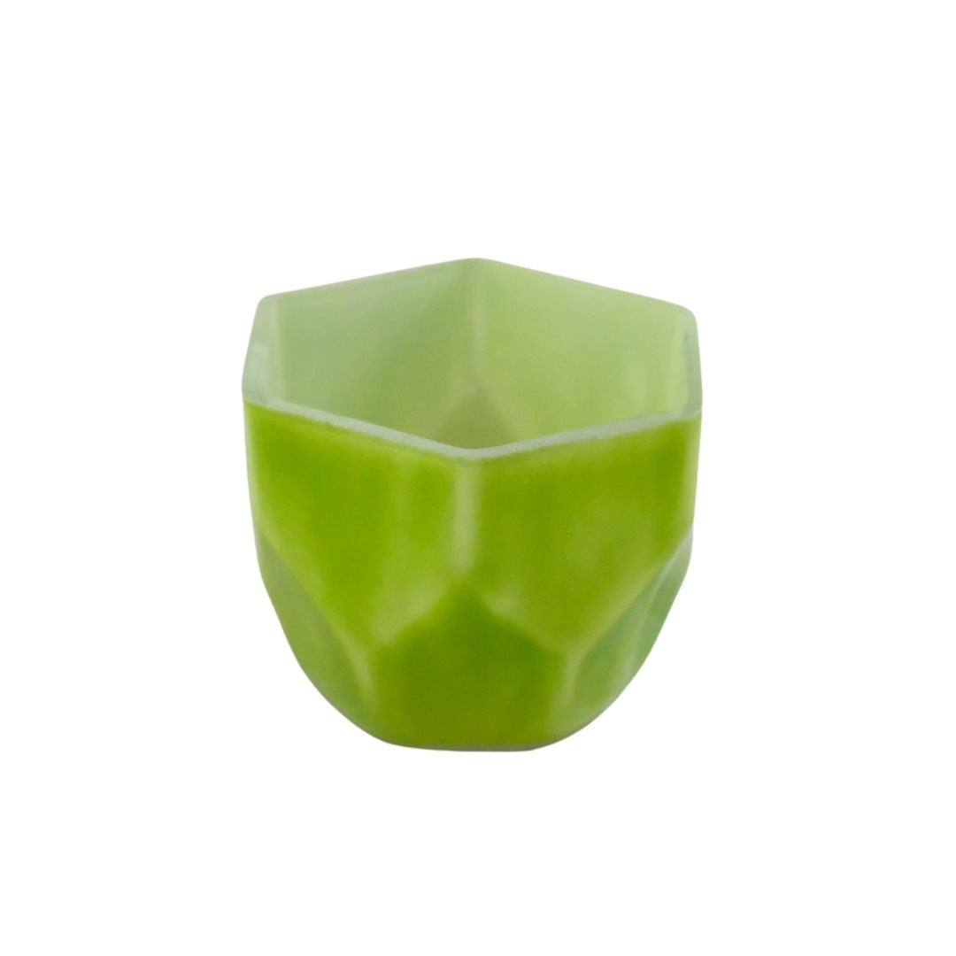 Teelichtbecher Wabe - 6 x 8 cm (hellgrün)