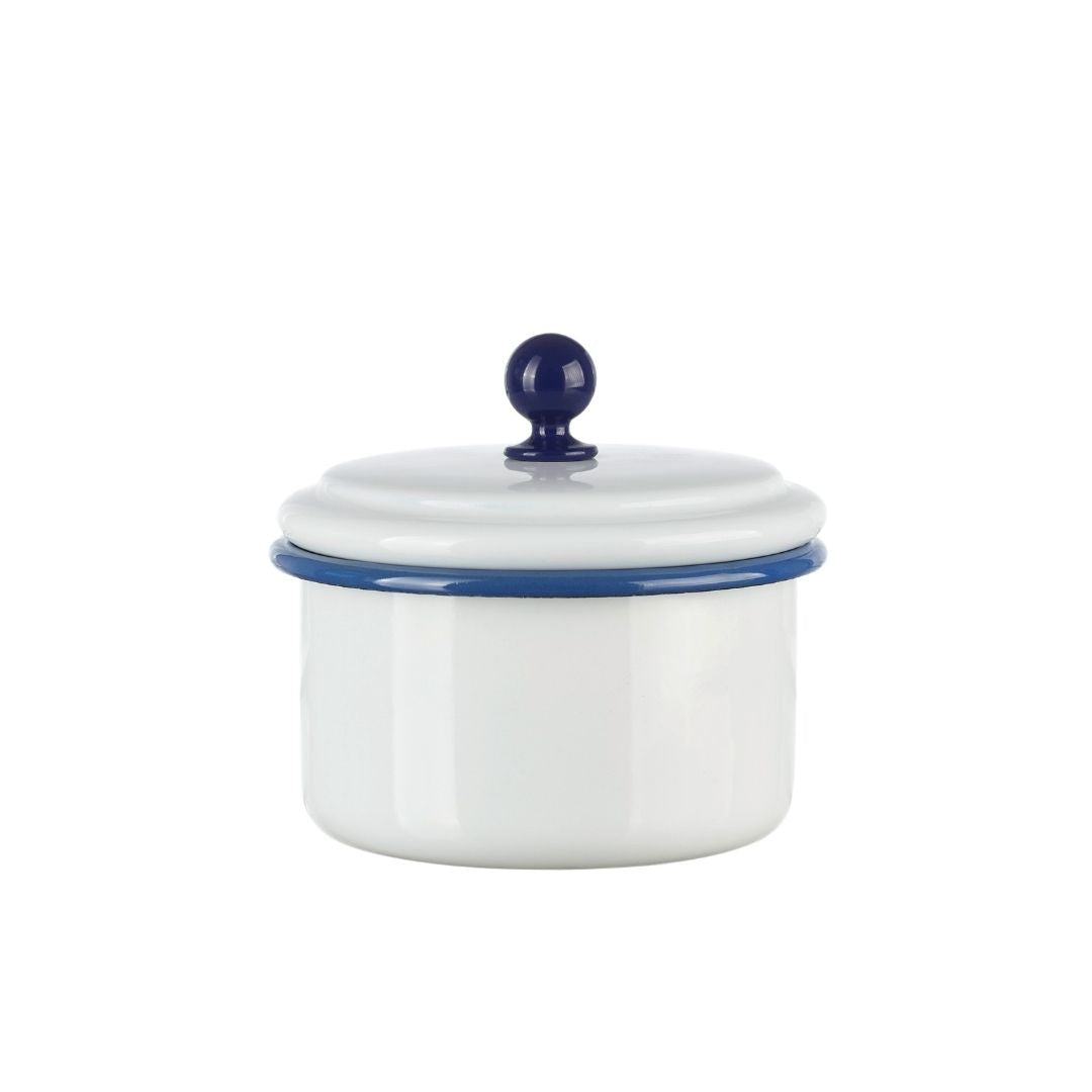 Vorratsdose mit dichtschließenden Deckel - weiß / blau (0,25 l)