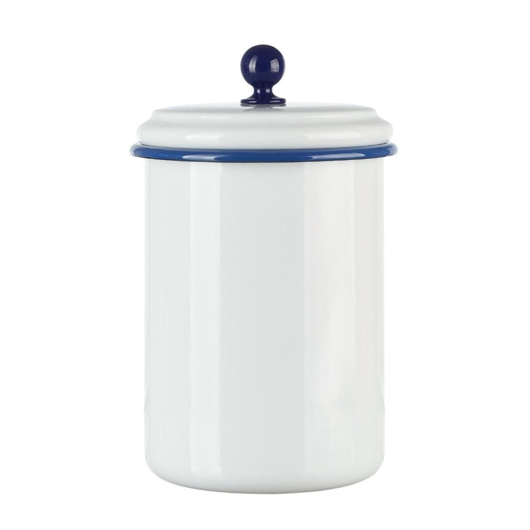 Vorratsdose mit dichtschließenden Deckel - weiß / blau (1,0 l)