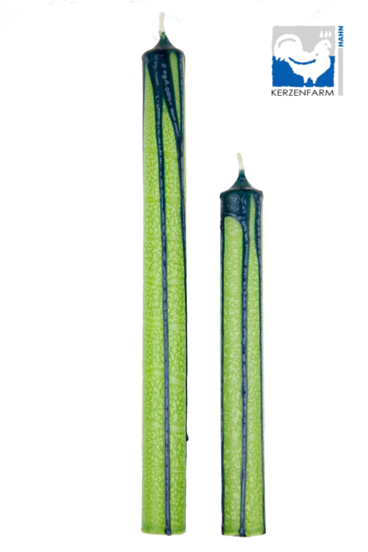 Stabkerze Fantasie - grün / blau