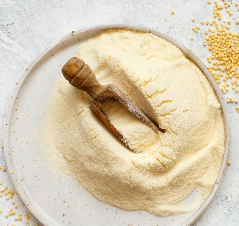 Goldhirse Mehl in verschiedenen Größen
