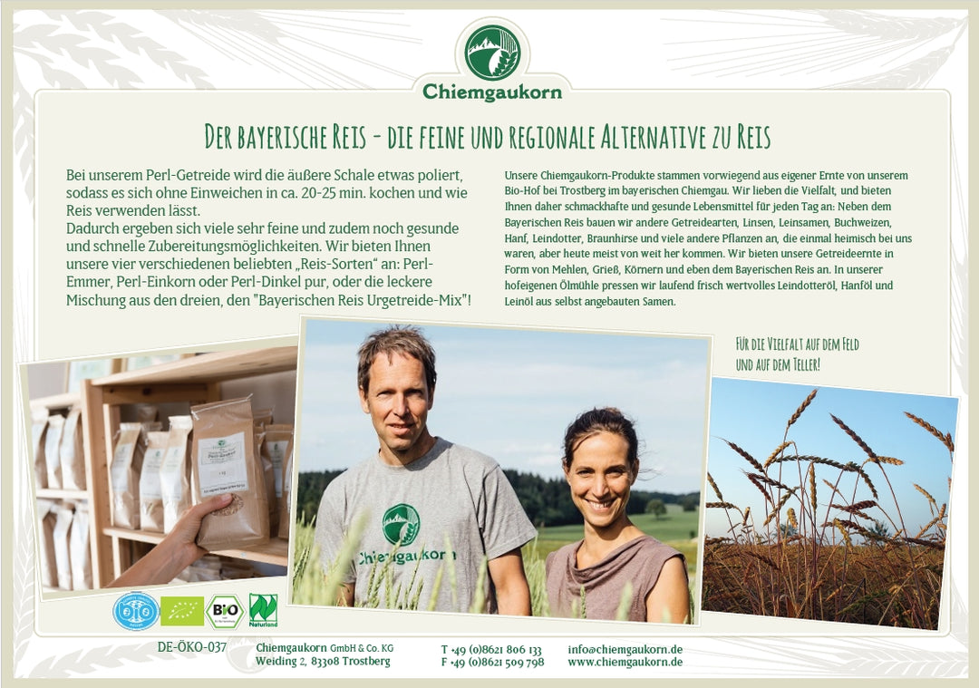 Rezept-Flyer "Bayerischer Reis"