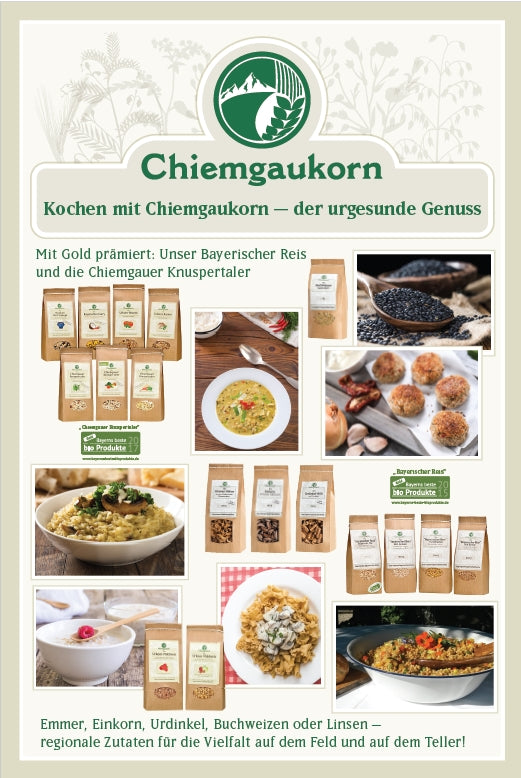 Poster "Kochen mit Chiemgaukorn"