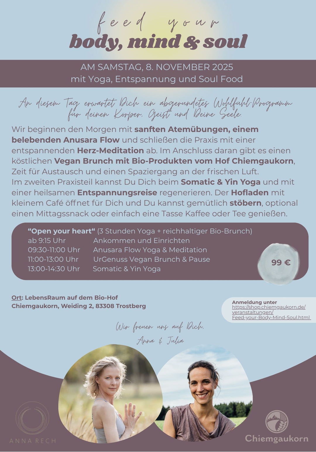 Feed your Body, Mind & Soul am 08.11.2025