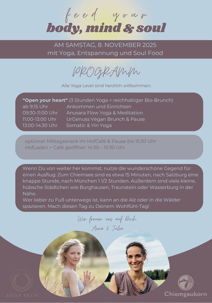 Feed your Body, Mind & Soul am 08.11.2025
