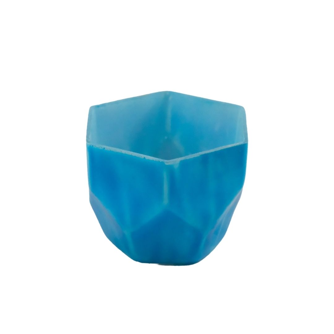 Teelichtbecher Wabe - 6 x 8 cm (blau)