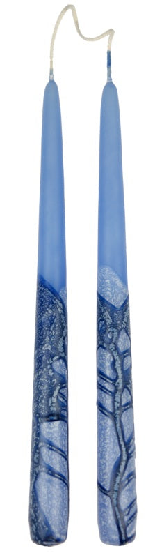 Spitzkerze Fantasie, 2er, blau, 260 x 22 mm