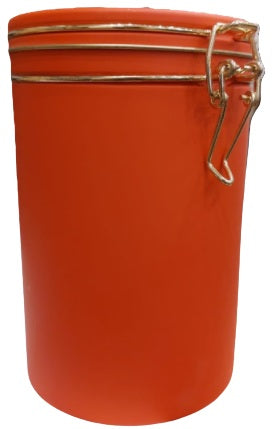 Bügelverschlussdose - Weißblech/Rot (rund)