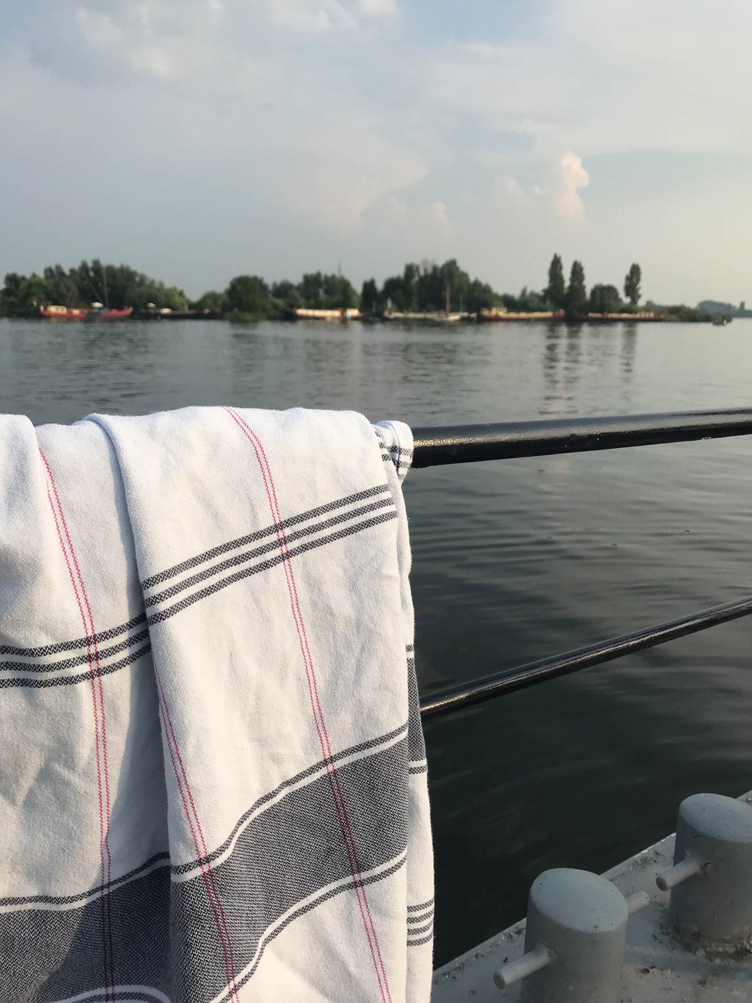 Bio-Baumwolltuch - kariert hellblau / dunkelblau (170 x 100 cm)