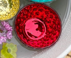 Glasschwimmlicht - rot-pink (Ø 8 cm)