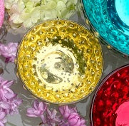 Glasschwimmlicht - goldgelb (Ø 6 cm)