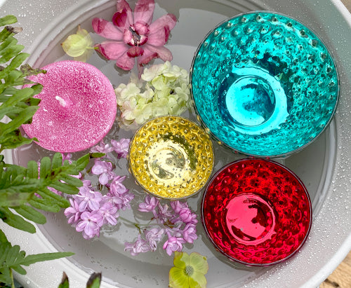 Glasschwimmlicht - goldgelb (Ø 6 cm)