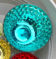 Glasschwimmlicht - türkis (Ø 12 cm)