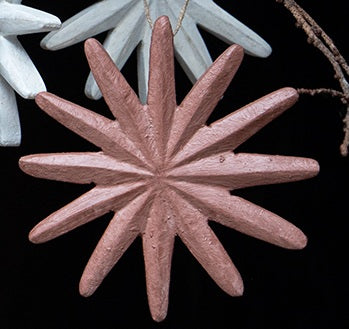 Holzstern – ockerrot (Ø 19 cm)