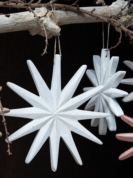 Holzstern – weiß (Ø 19 cm)