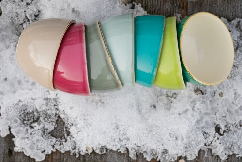 Kleine Schale aus Keramik - taubenblau (Ø 13 cm)