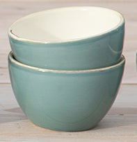 Kleine Schale aus Keramik - taubenblau (Ø 13 cm)