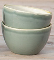 Kleine Schale aus Keramik - olivgrün (Ø 13 cm)