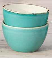 Kleine Schale aus Keramik - türkis (Ø 13 cm)