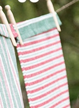 Trockentuch - Streifen quer rot/grün (50 x 70 cm)