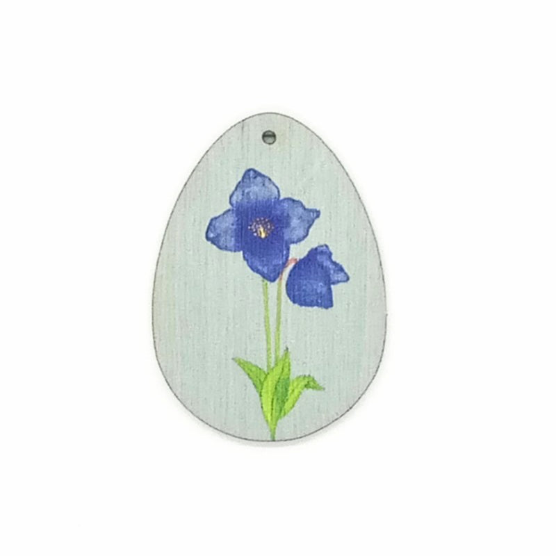 Osterei Blauer Mohn - Holzanhänger