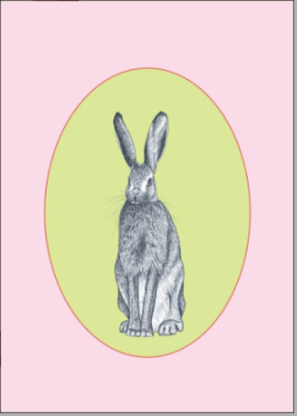 Hase oval - Postkarte