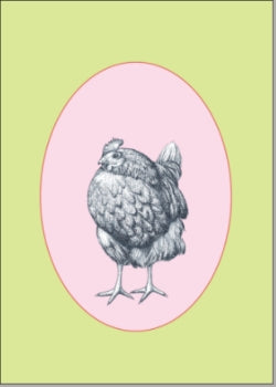 Huhn oval - Postkarte