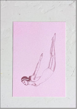 Schwimmerin - Postkarte