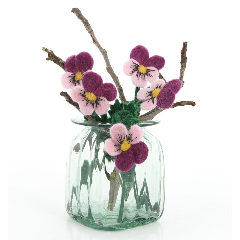 Blume aus Filz, Stiefmütterchen