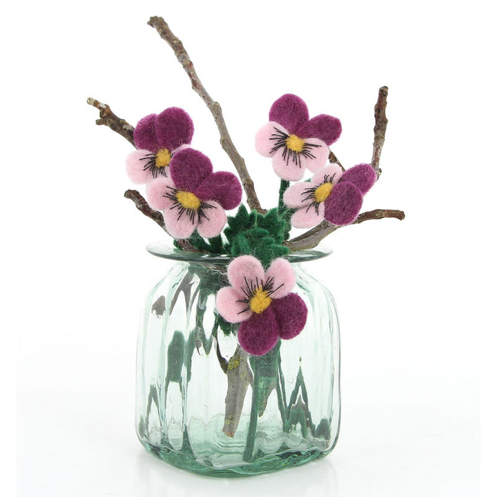 Blume aus Filz, Stiefmütterchen