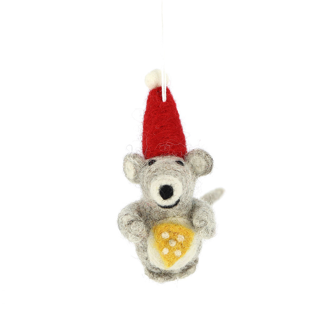 Anhänger Maus mit Käse, aus Filz