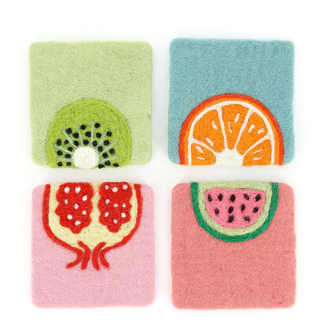 Untersetzer Früchtchen, aus Filz - 4er-Set