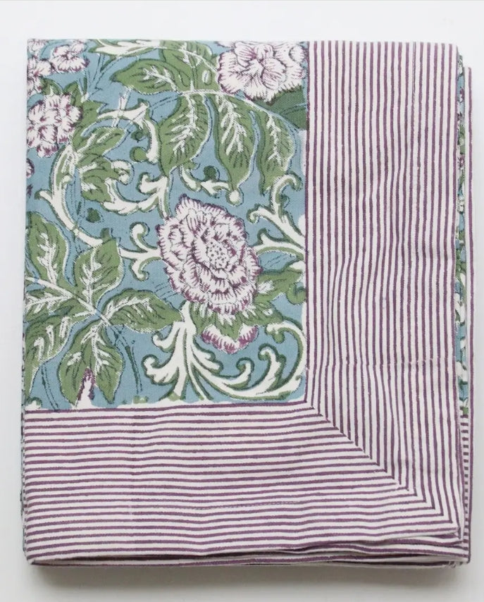 Tischdecke handblockbedruckt 150 x 240 in verschiedenen Farben