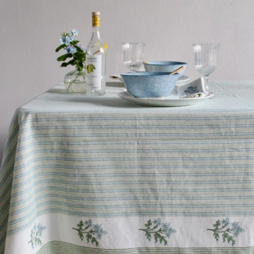 Tischdecke handblockbedruckt 160 x 270 in verschiedenen Farben