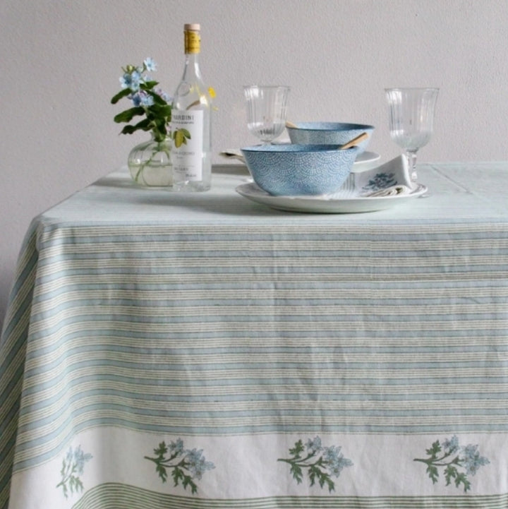 Tischdecke handblockbedruckt 160 x 270 in verschiedenen Farben